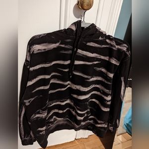 La Detresse dark and stormy hoodie, black and tan, size small, $205